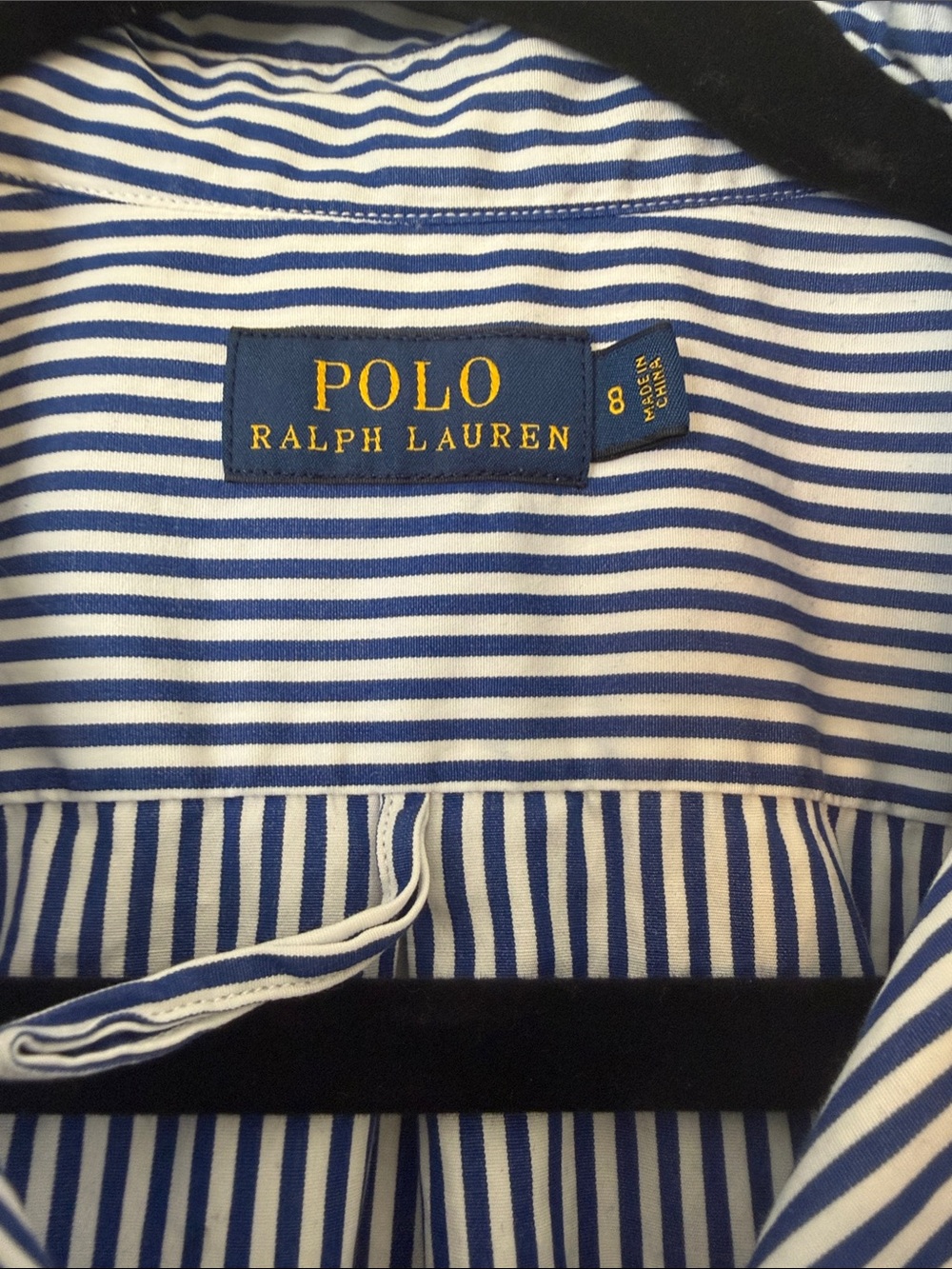 Polo by Ralph Lauren Blue and White Striped Shirt Dress size 8 - Picture 2 of 10